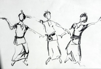  Kohle auf Papier 